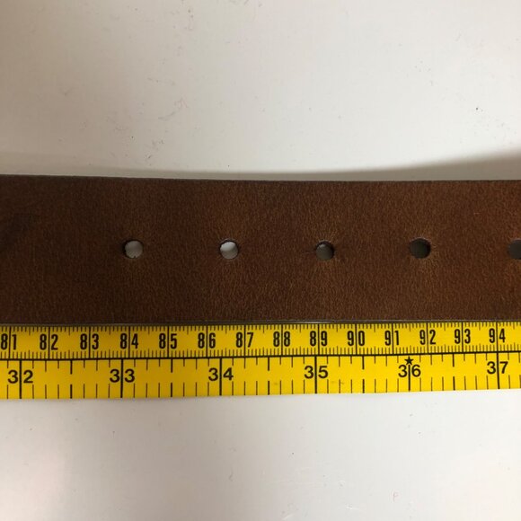 Calvin Klein Jeans Brown Leather Belt Silver Buckle Size Medium 40in - Picture 4 of 5